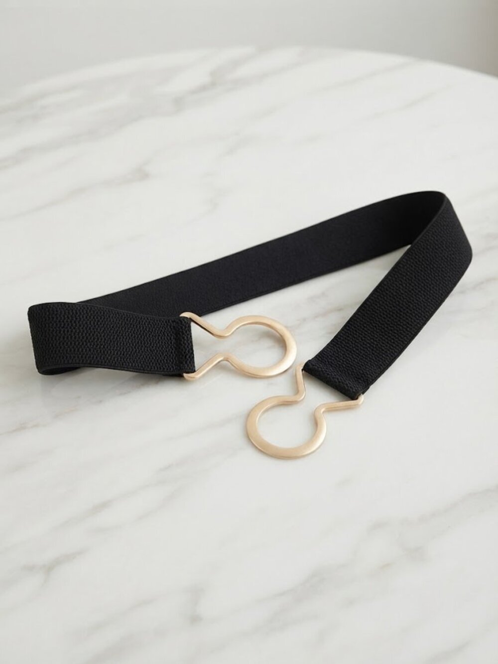 🖤  Ladies Oval Round Black Belt
